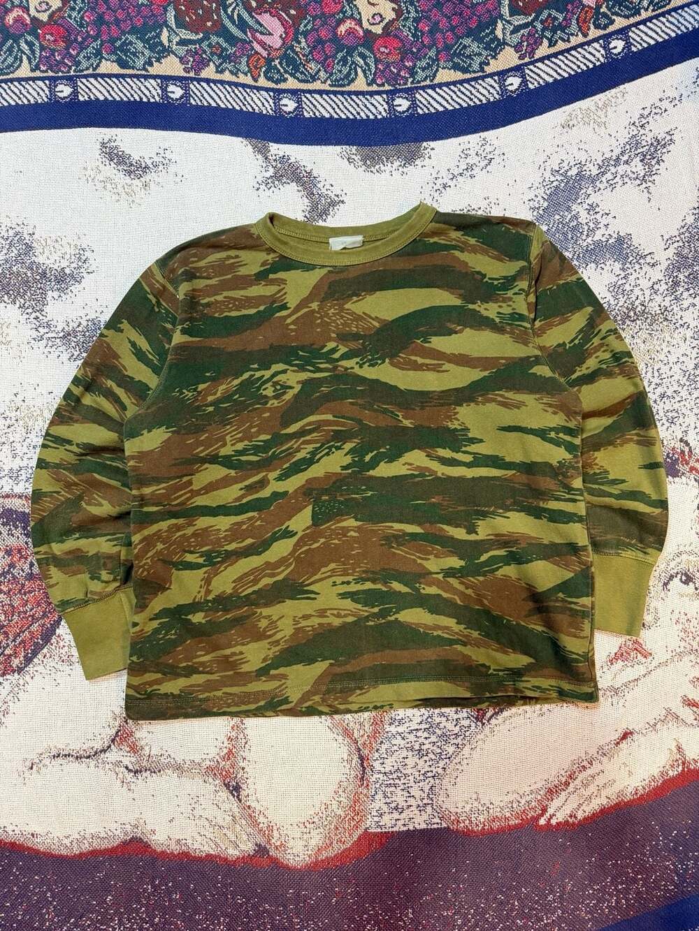 Vintage Greek Army Lizard Camo Pullover Sweatshirt